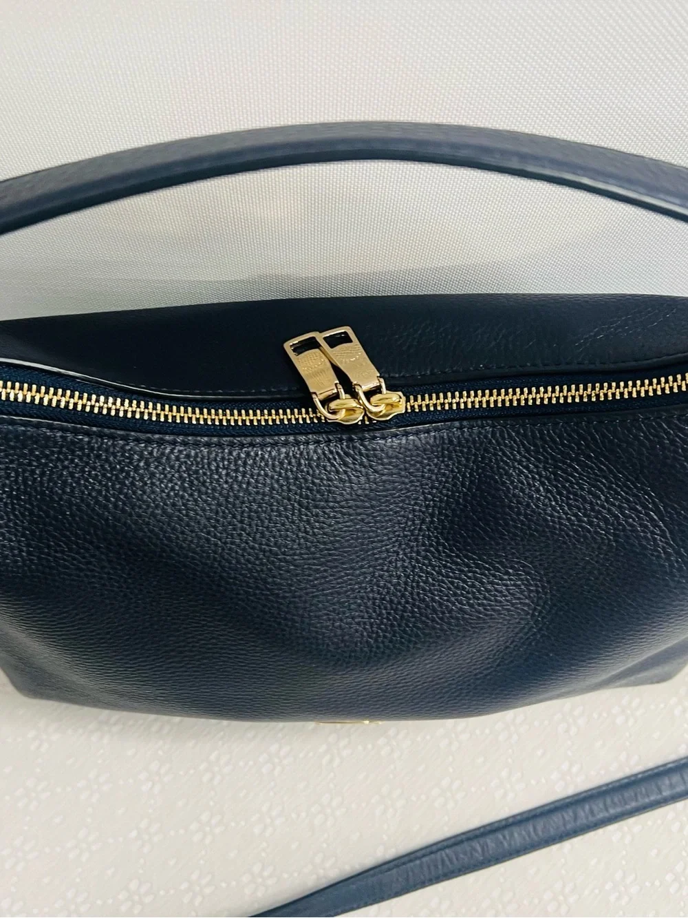 Coach F36628 East West Celeste NAVY BLUE Leather Convertible Crossbody Hobo Bag - Picture 10 of 15